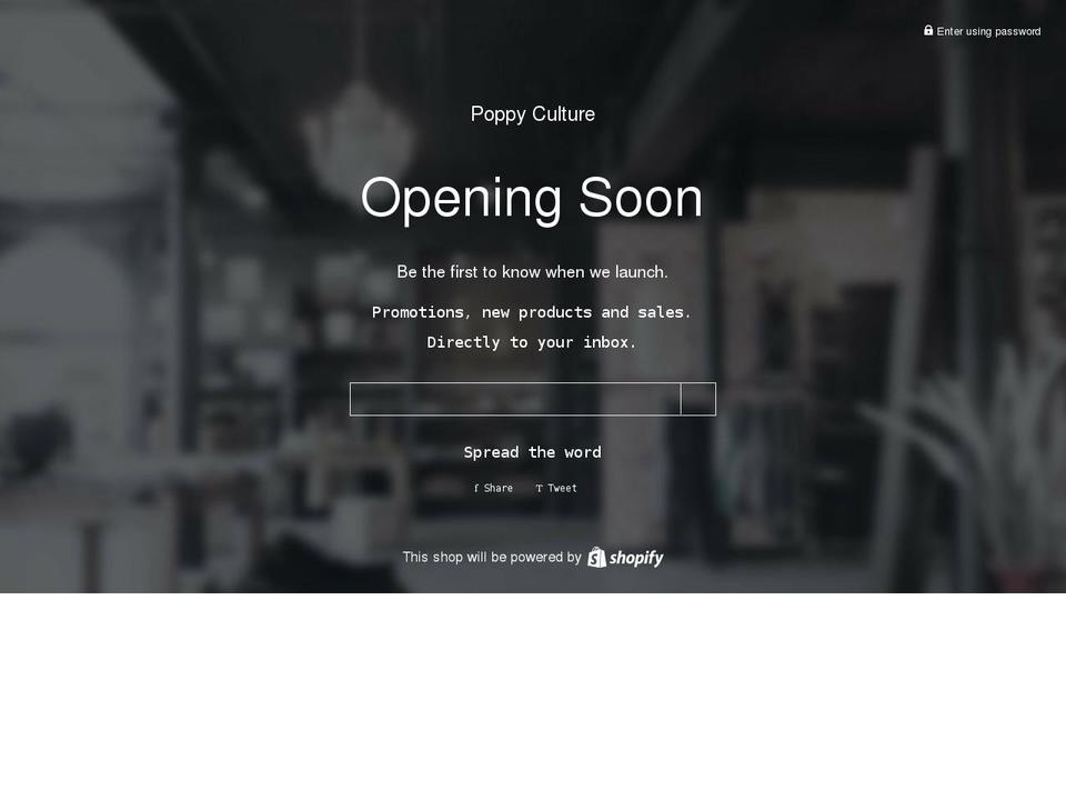 poppy-culture.myshopify.com shopify website screenshot