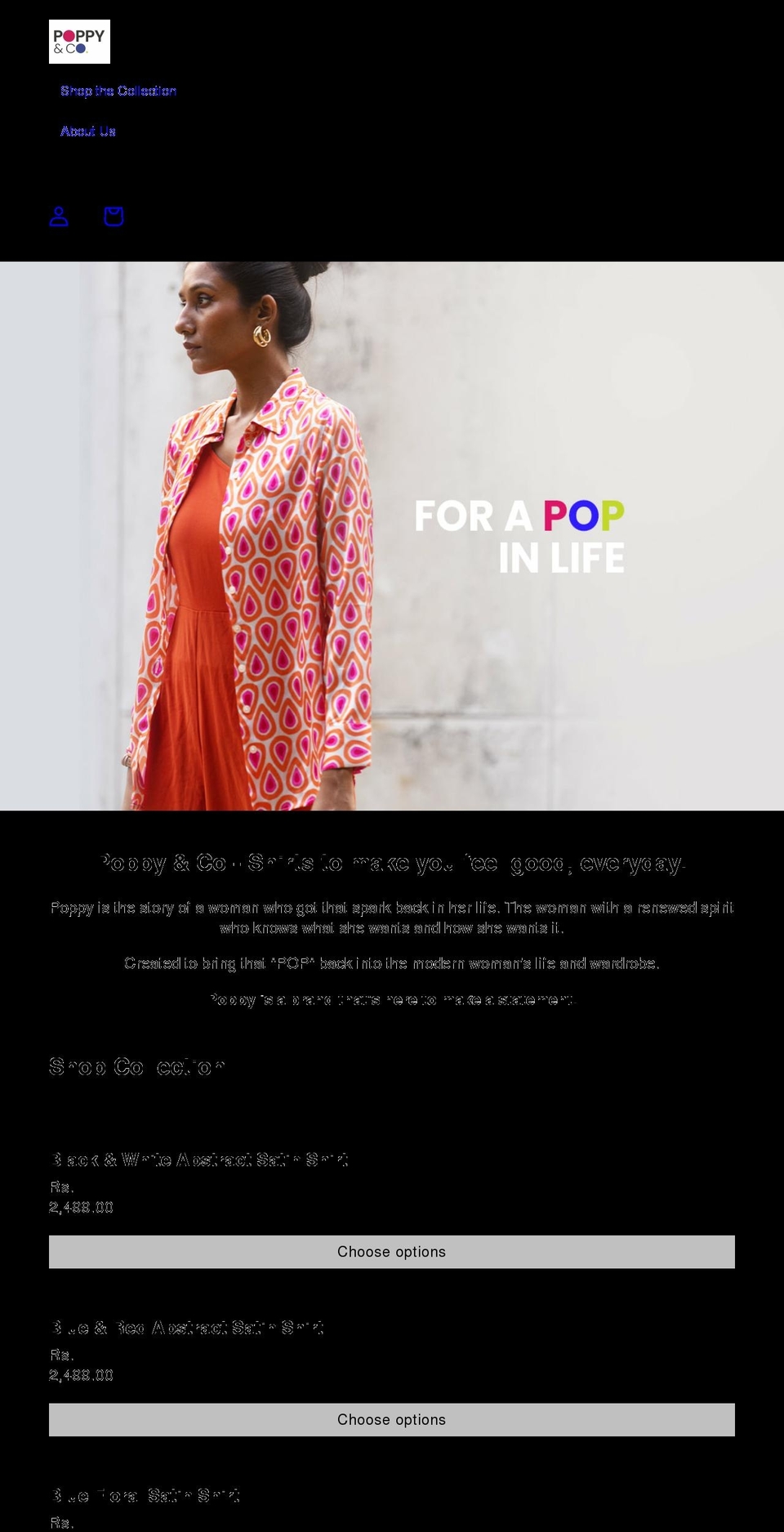 poppyandco.in shopify website screenshot