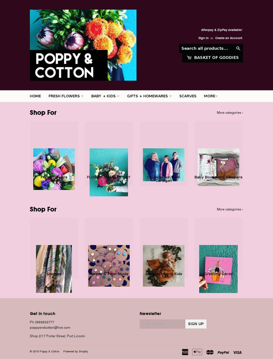 poppyandcotton.com shopify website screenshot