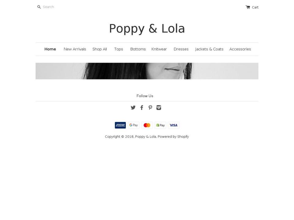 poppyandlolalifestylestore.com shopify website screenshot