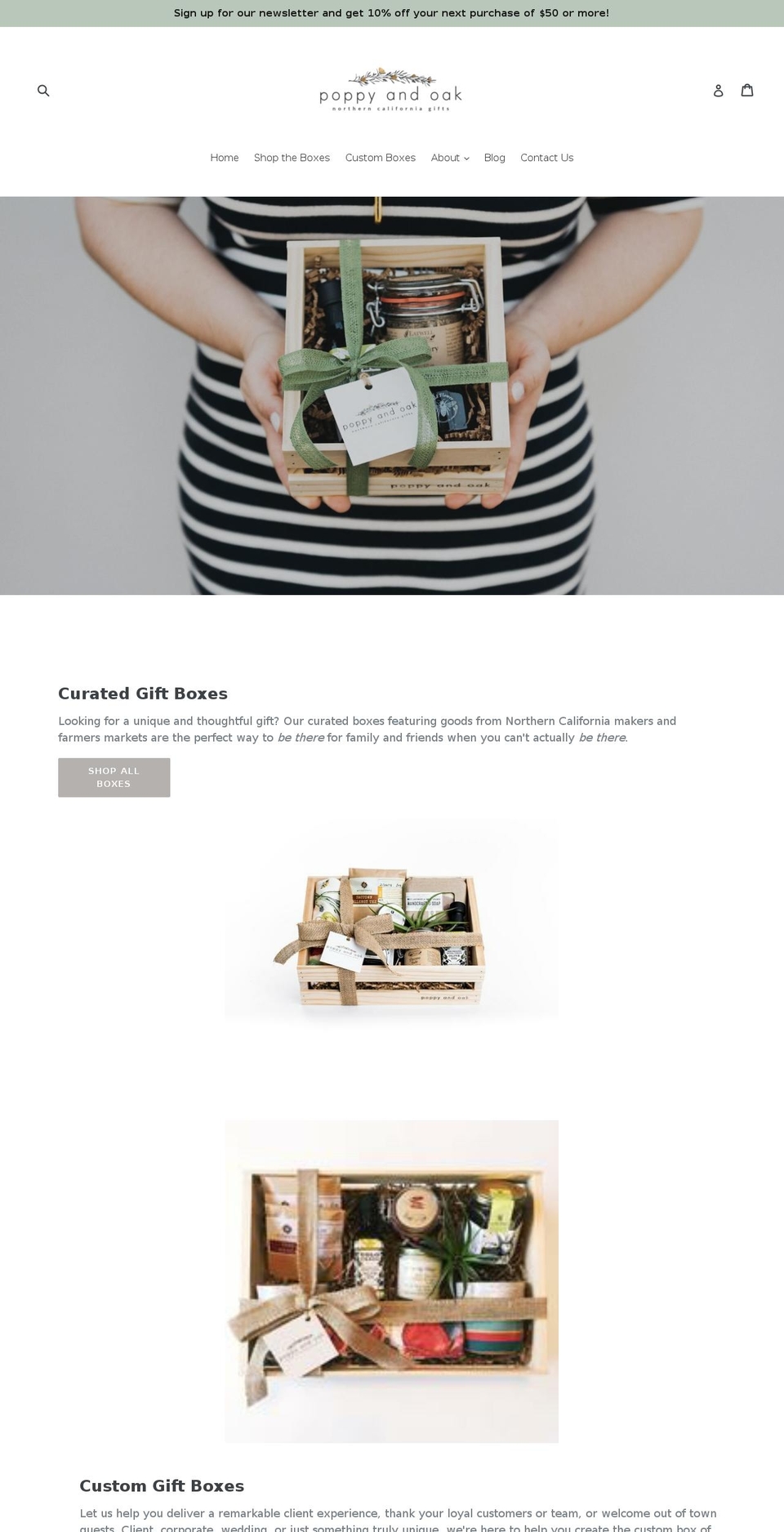 poppyandoak.com shopify website screenshot