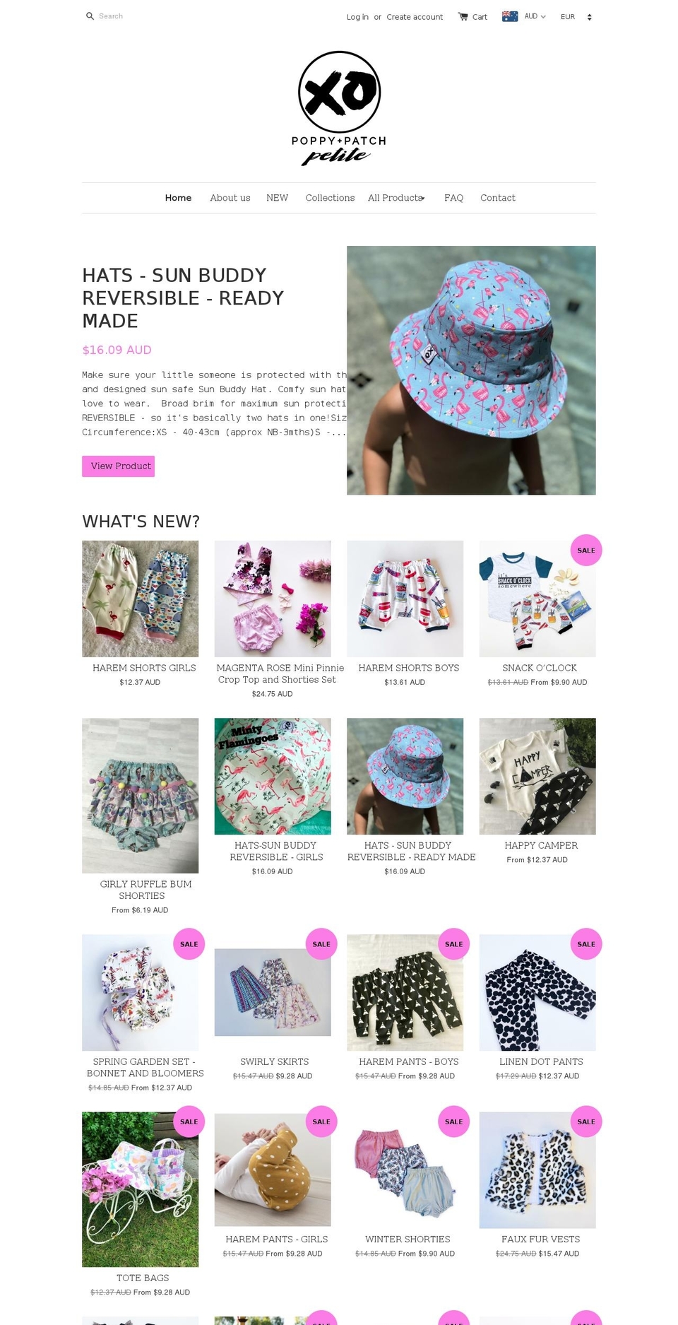poppyandpatchpetite.com shopify website screenshot