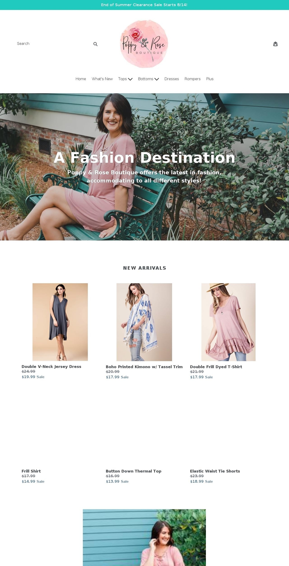 poppyandroseboutique.com — Shopify storefront screenshot