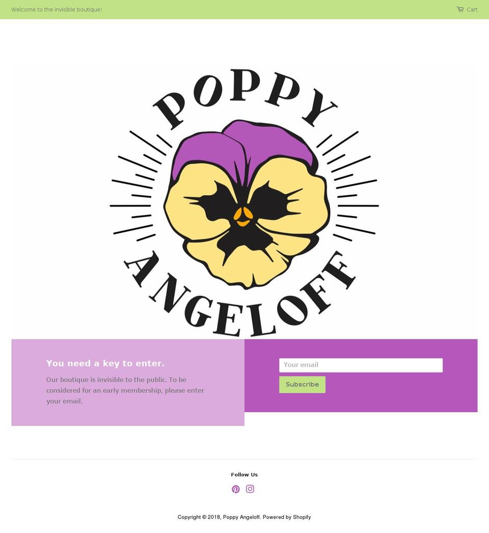 poppyangeloff.com — Shopify storefront screenshot