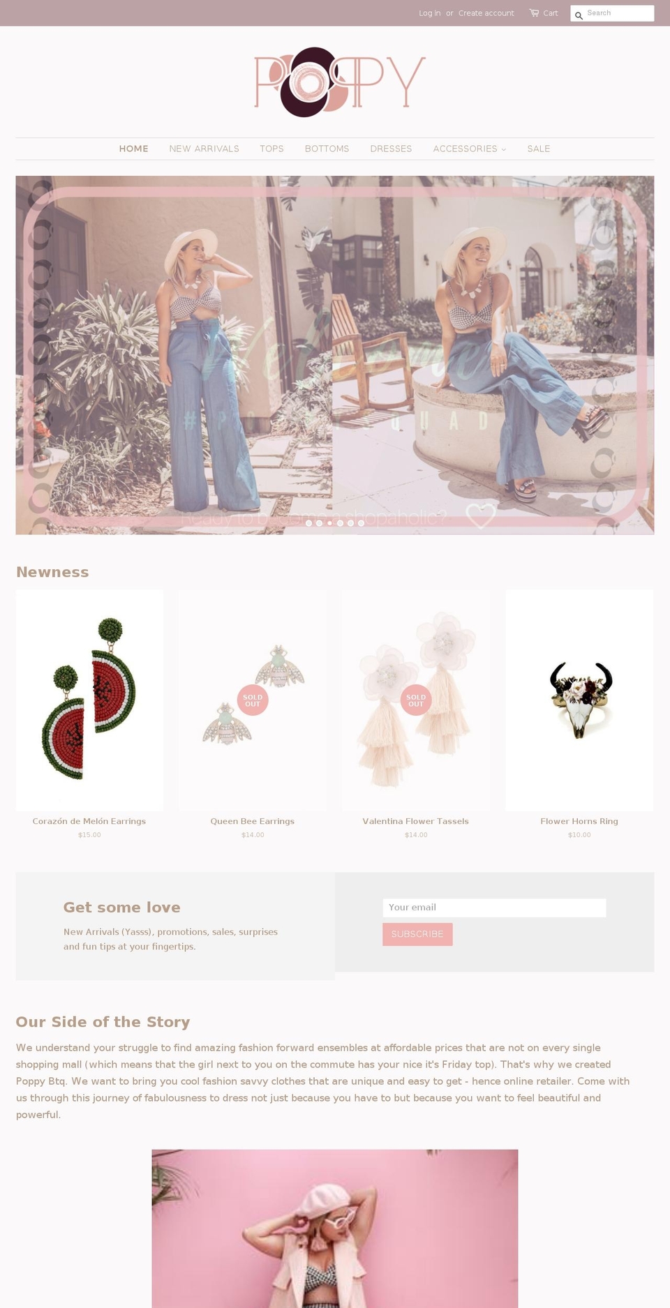 poppybtq.com — Shopify storefront screenshot