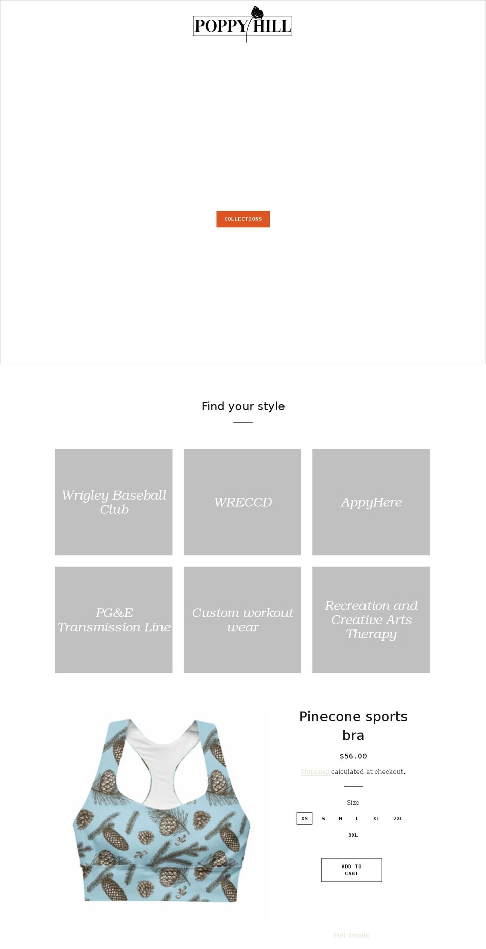 poppyhilldesign.com shopify website screenshot