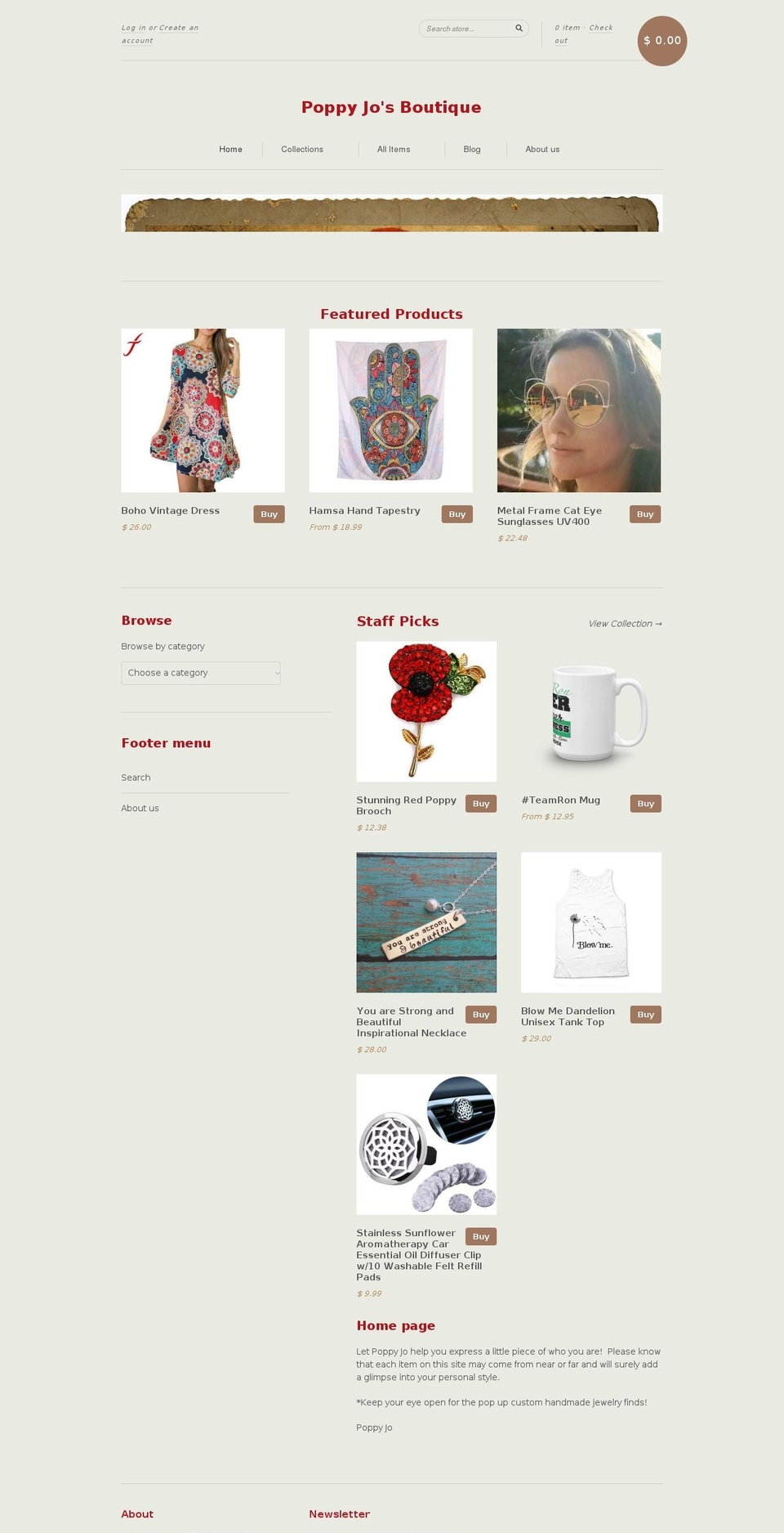 poppyjosboutique.com shopify website screenshot