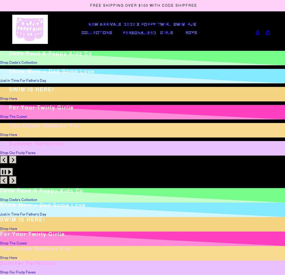 Pompom- Shopify theme site example poppykidsco.com
