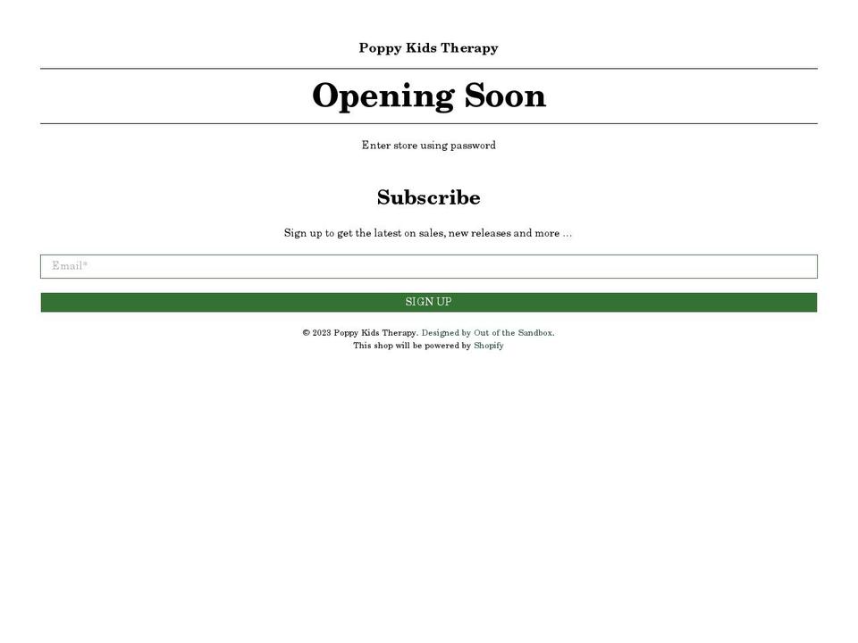 poppykidstherapy.com shopify website screenshot