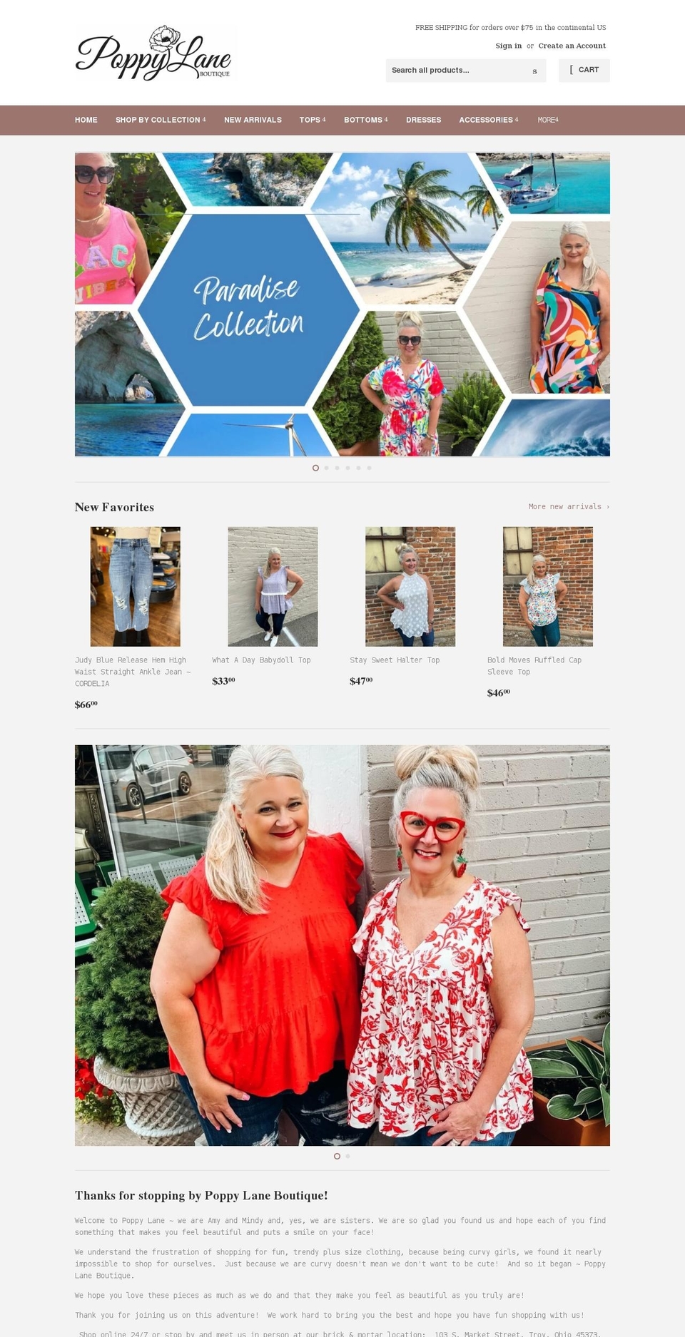 poppylaneplus.com shopify website screenshot