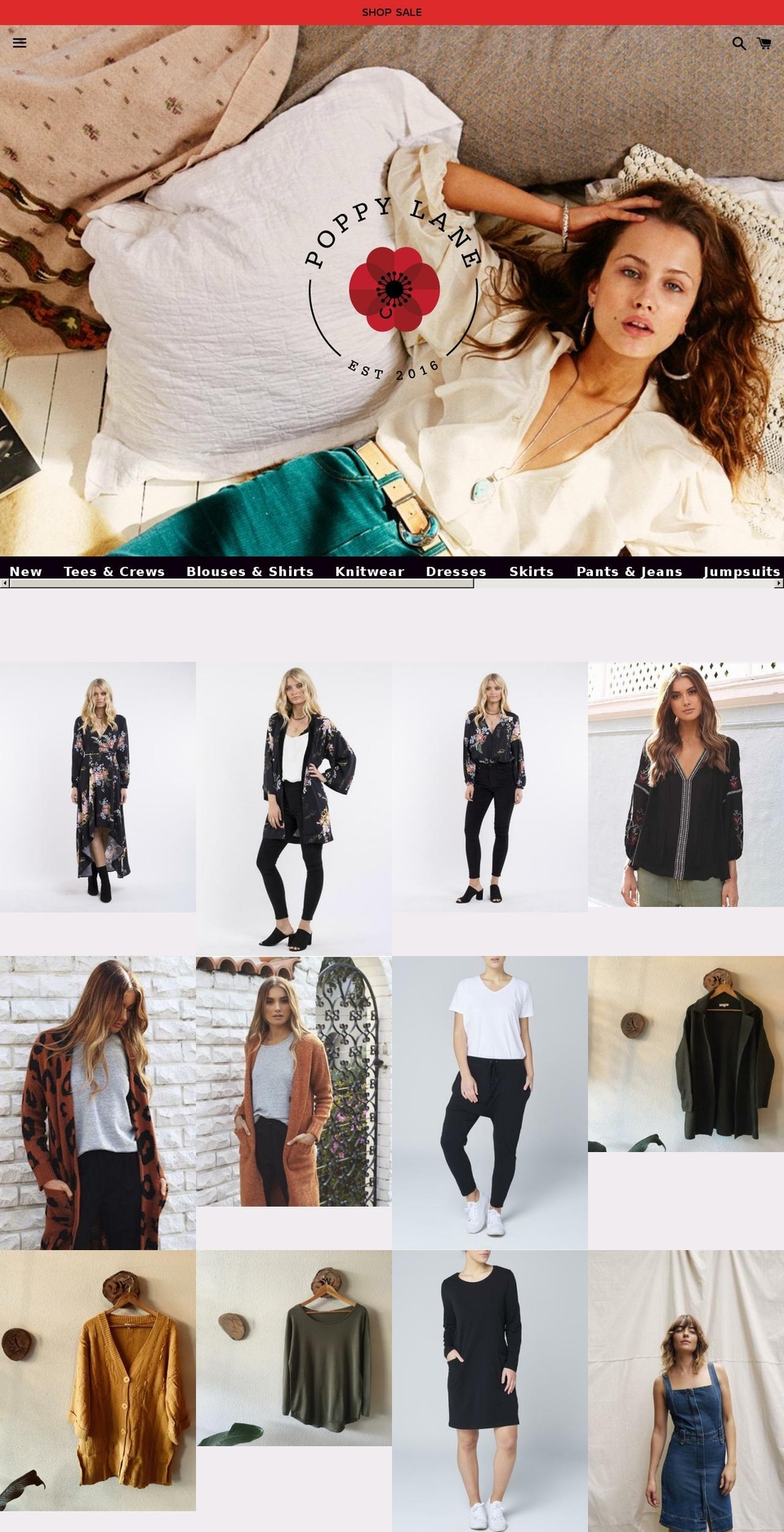 poppylaneshop.com — Shopify storefront screenshot