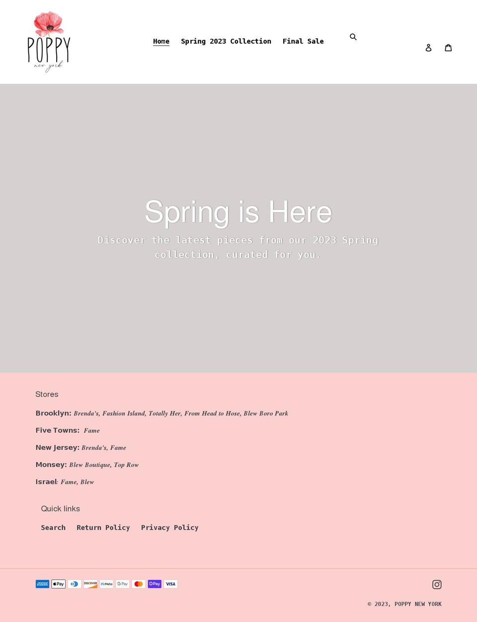 poppynewyork.com shopify website screenshot