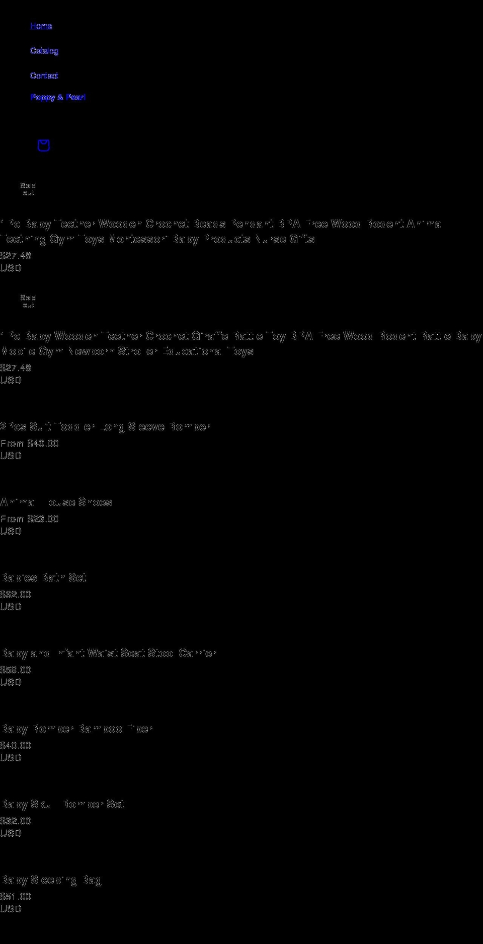 poppynpearl.com — Shopify storefront screenshot