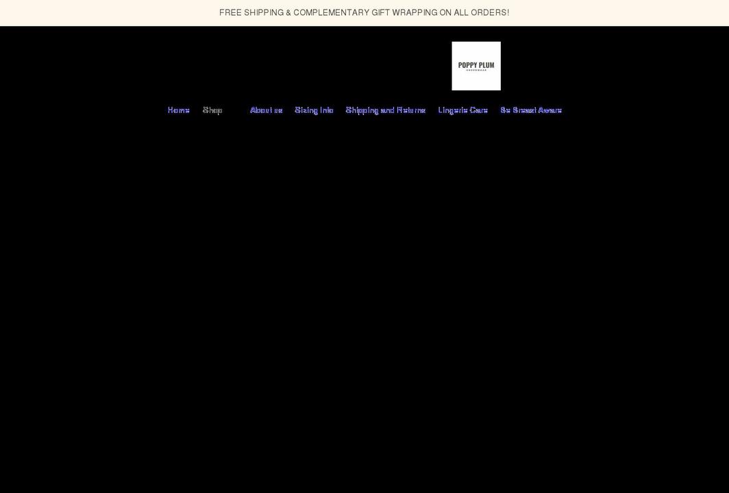 poppyplumunderwear.com shopify website screenshot