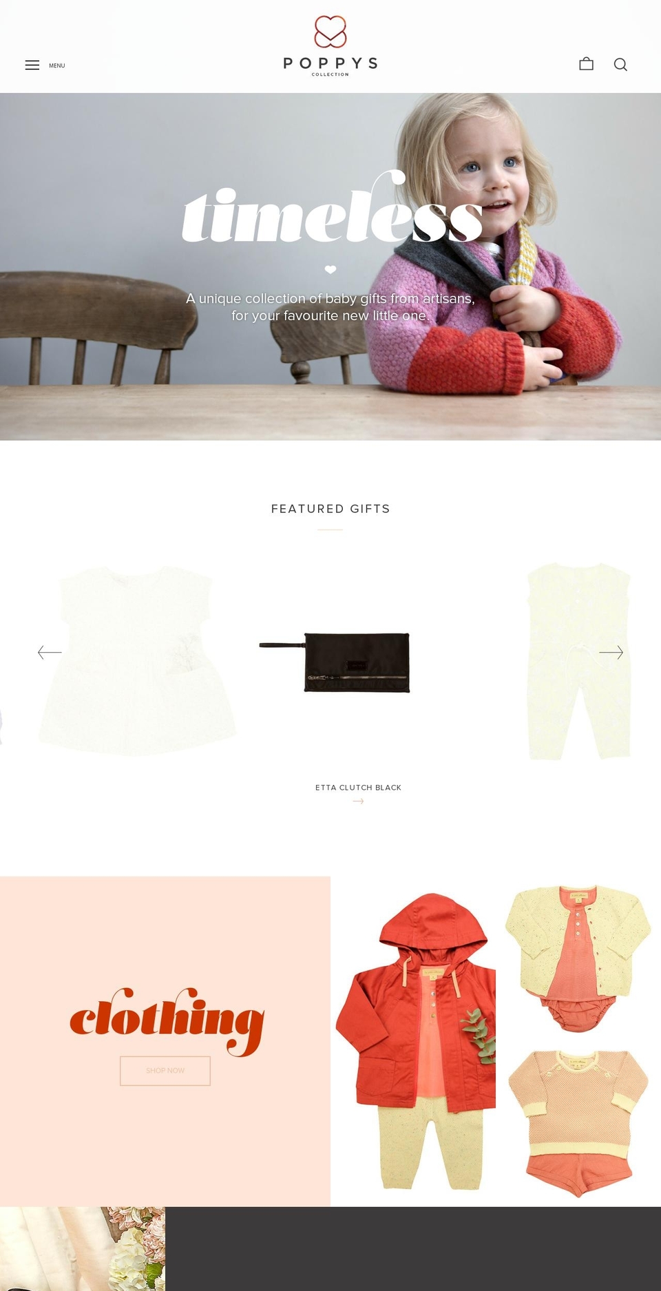 poppyscollection.com shopify website screenshot