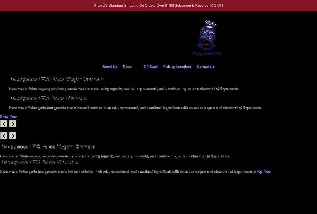 poppyseednyc.com shopify website screenshot