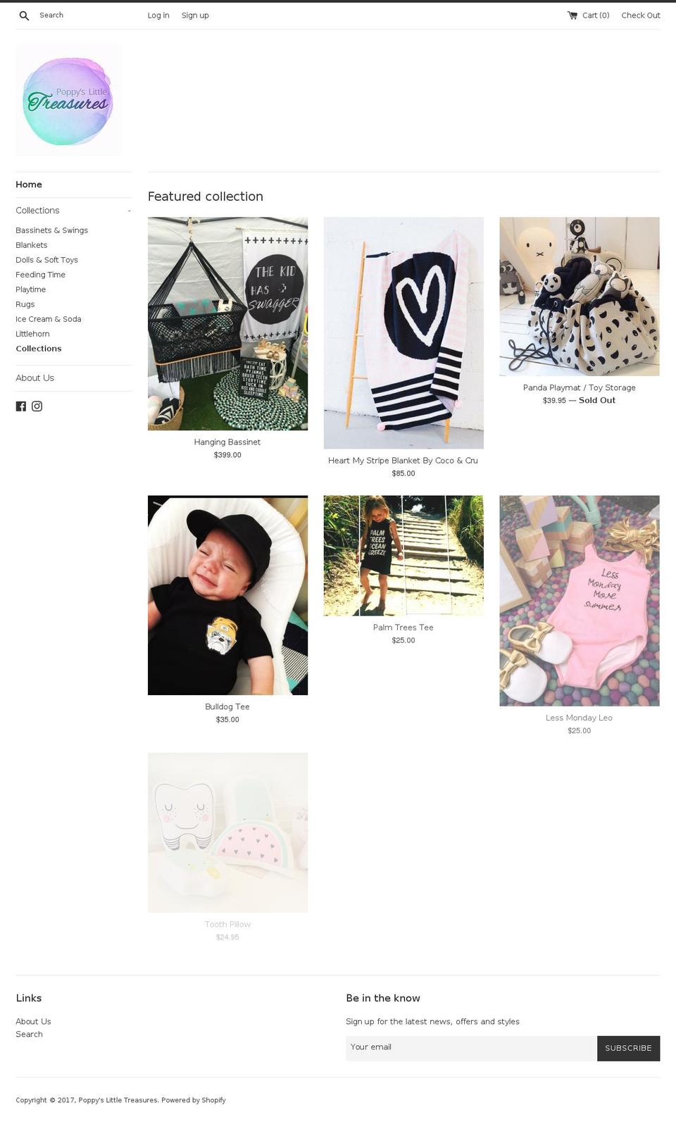 poppyslittletreasures.com shopify website screenshot