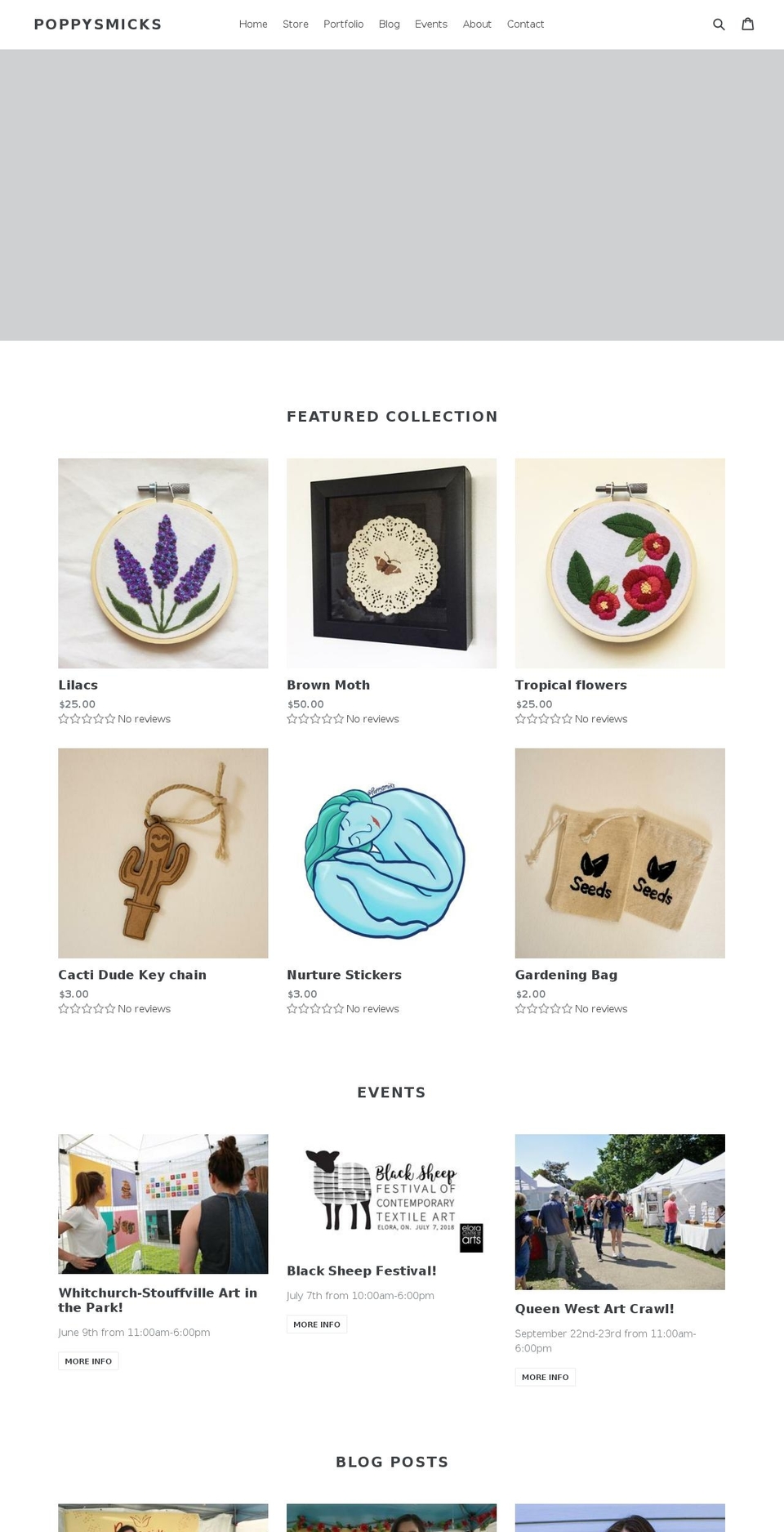 poppysmicks.com shopify website screenshot