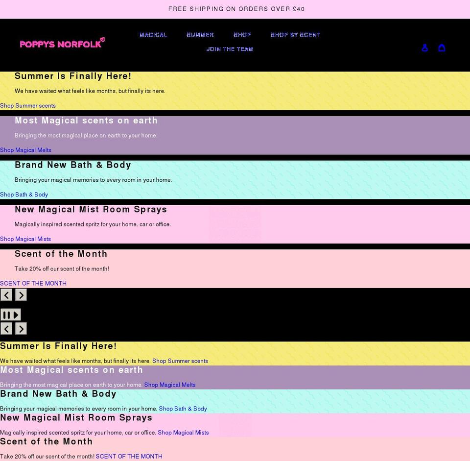 poppysnorfolk.com shopify website screenshot