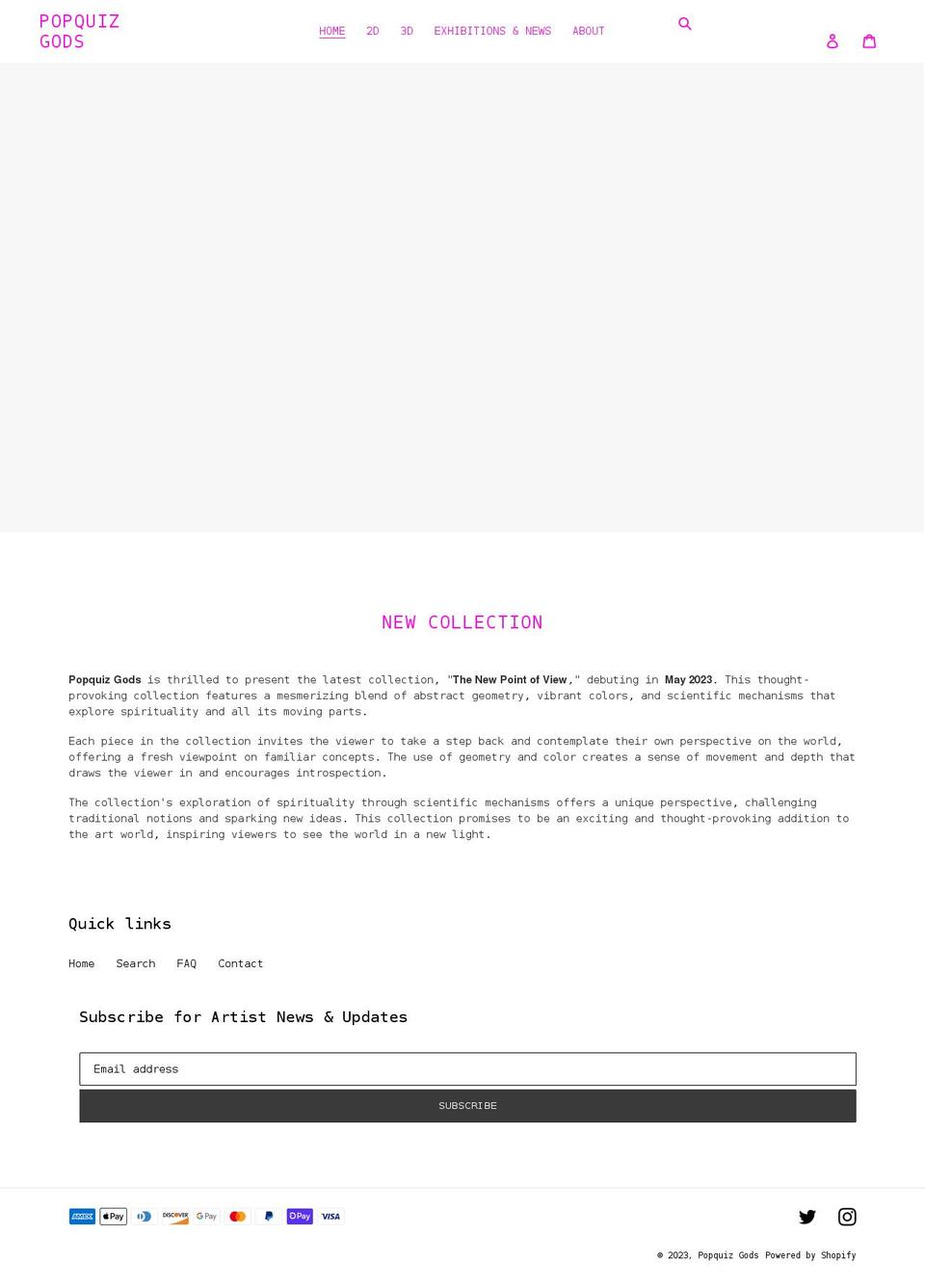 popquizgods.com shopify website screenshot
