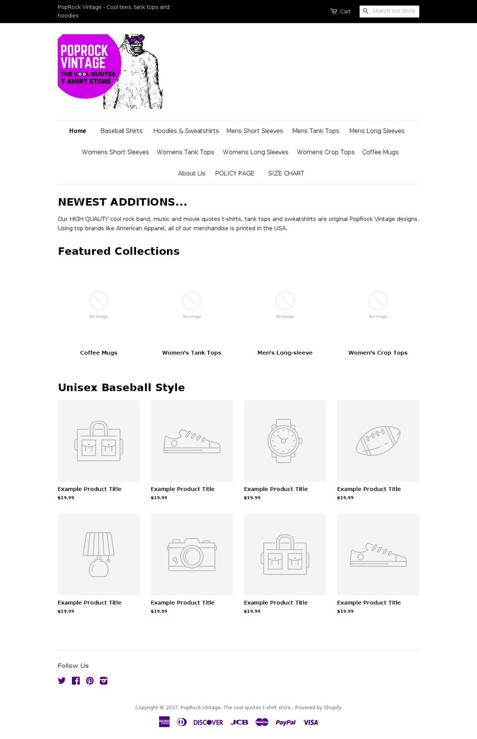 poprockvintage.com shopify website screenshot
