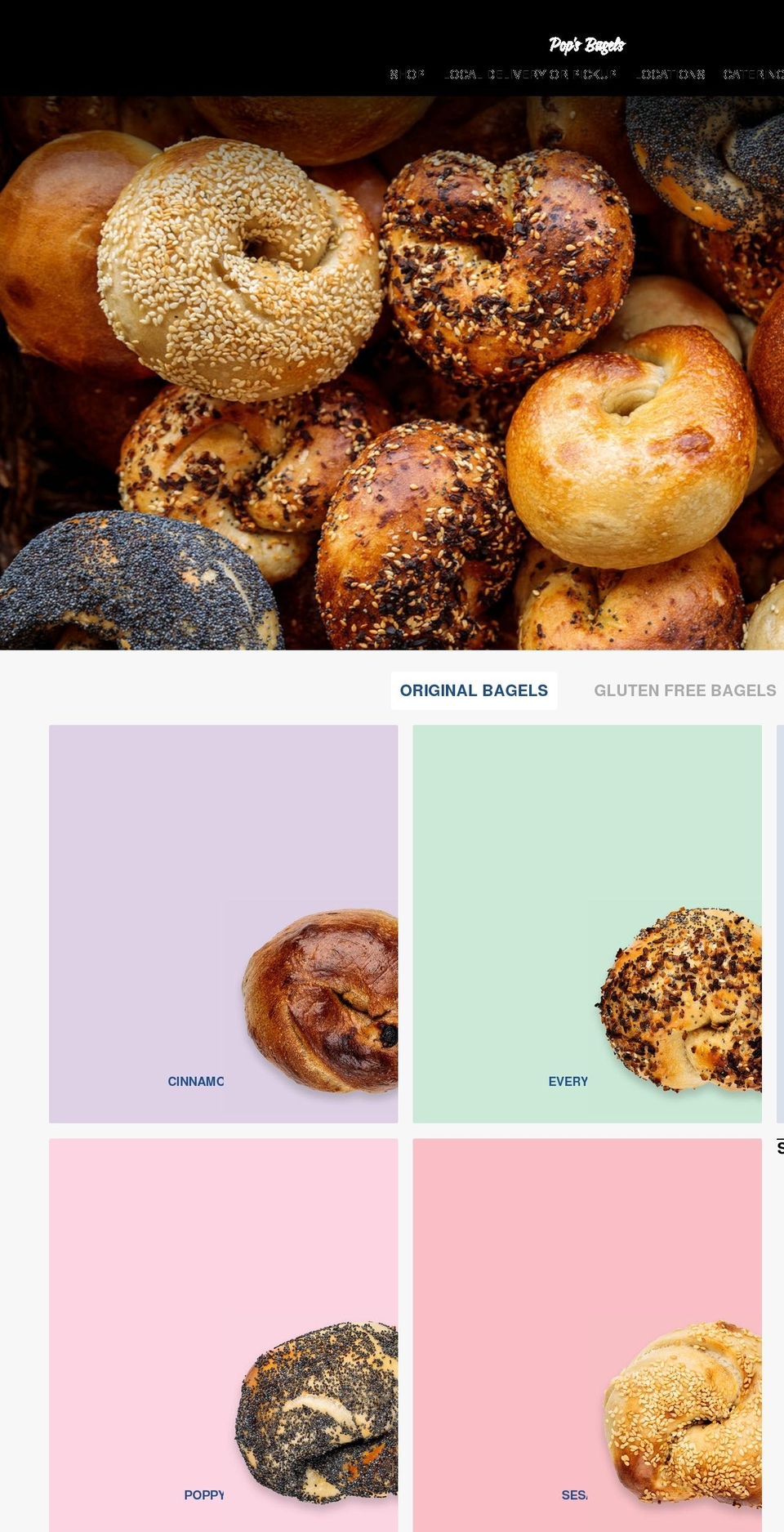 popsbagelsla.com shopify website screenshot