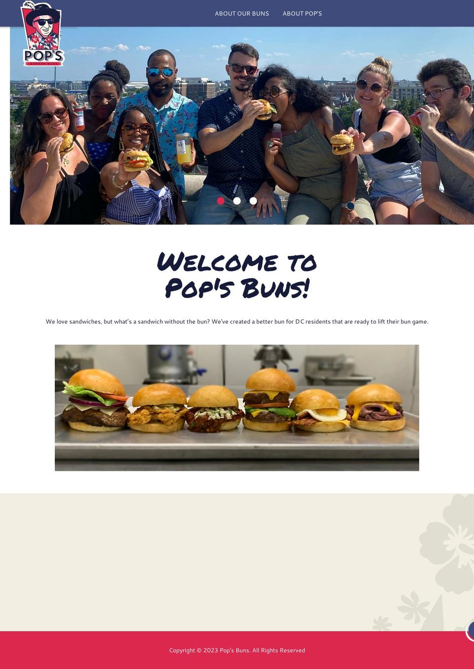 popsbuns.com shopify website screenshot