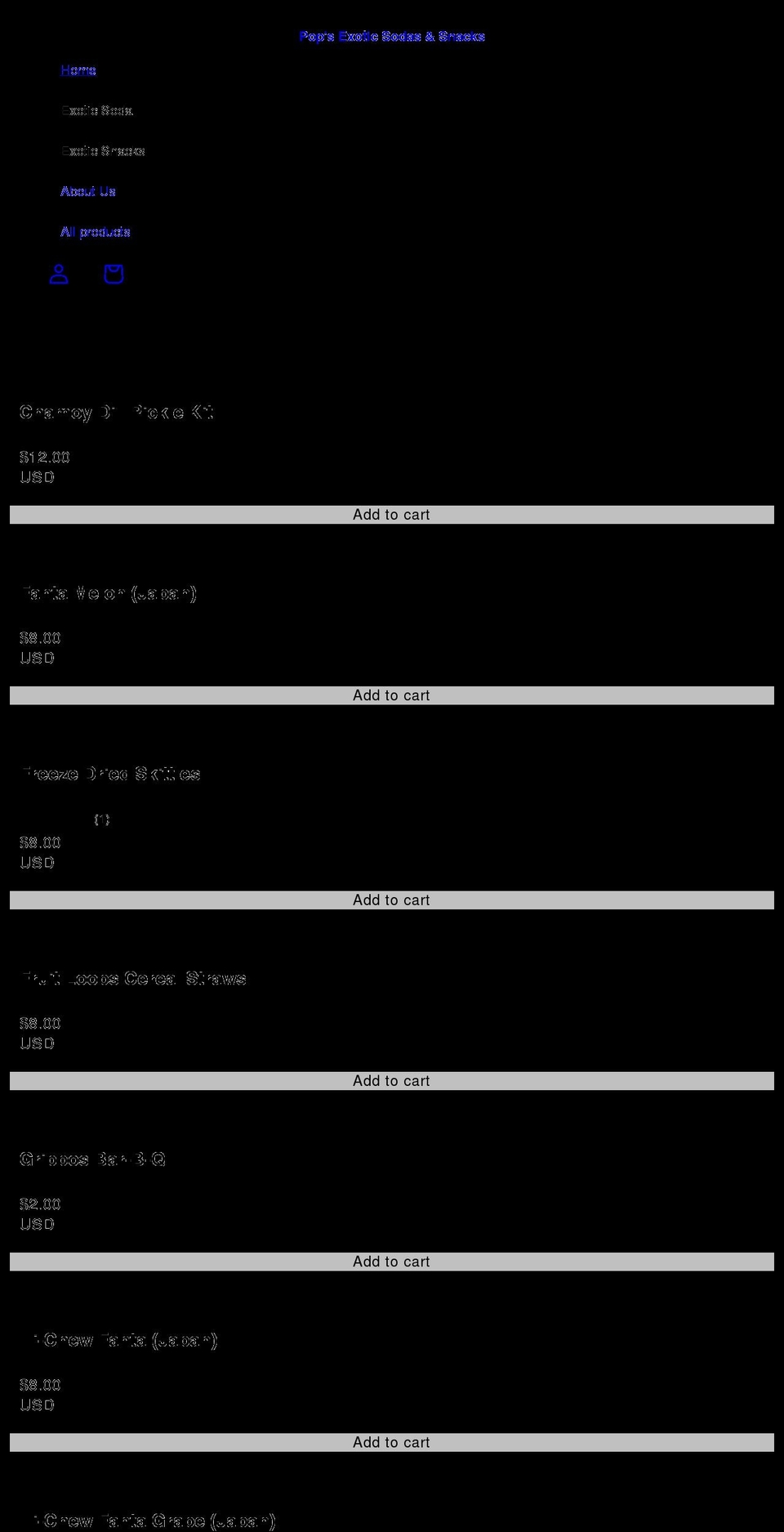popsexotics.com shopify website screenshot