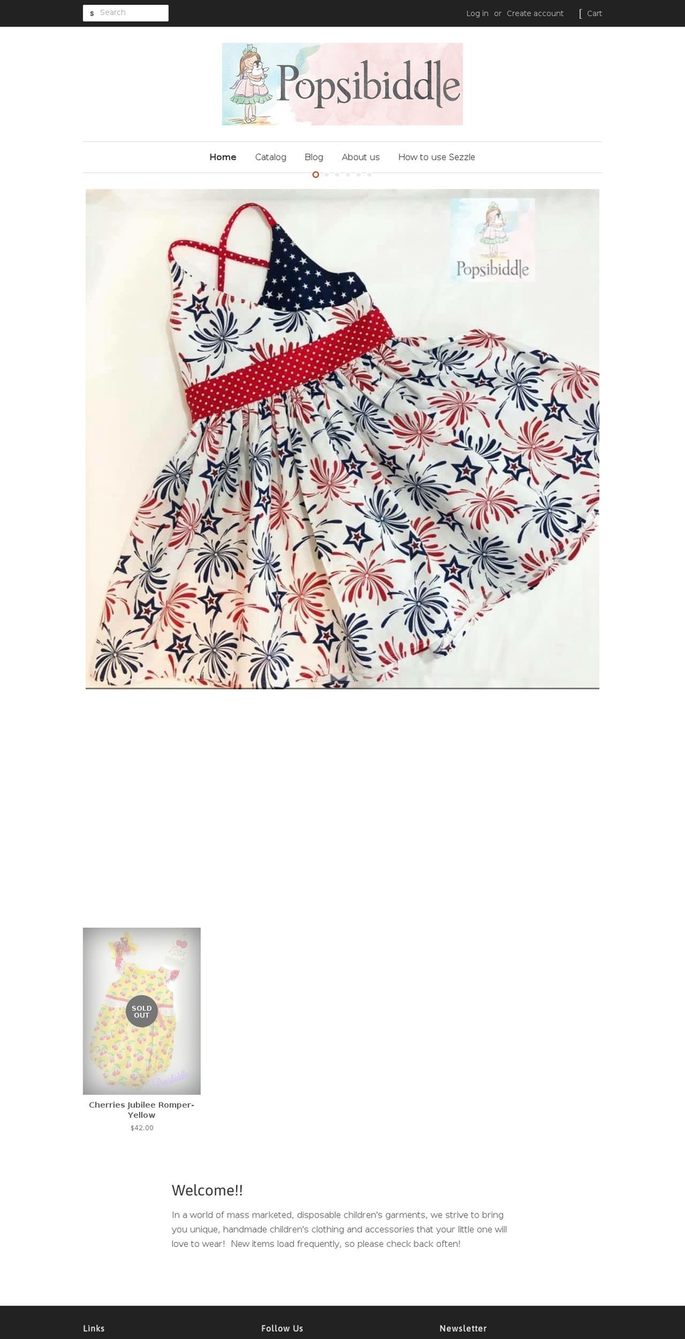 popsibiddle.com shopify website screenshot