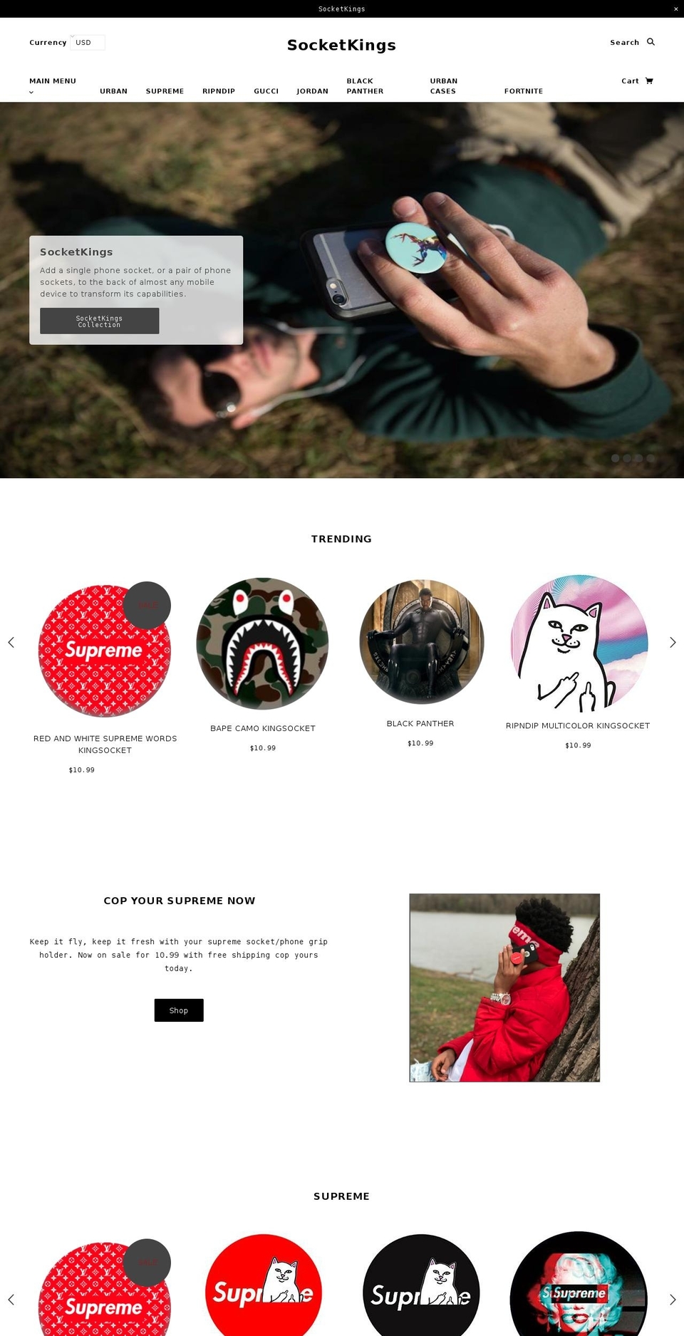 popsocketkings.com shopify website screenshot