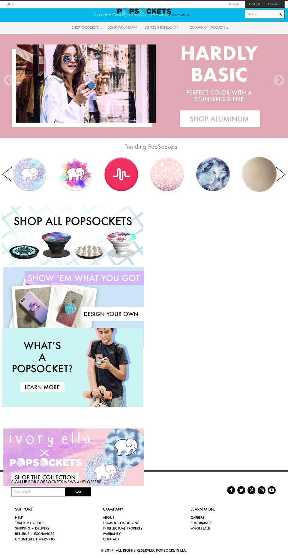 popsockets.com shopify website screenshot