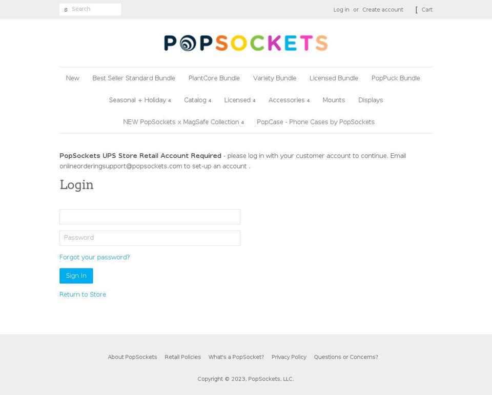 popsocketsordering.com — Shopify storefront screenshot