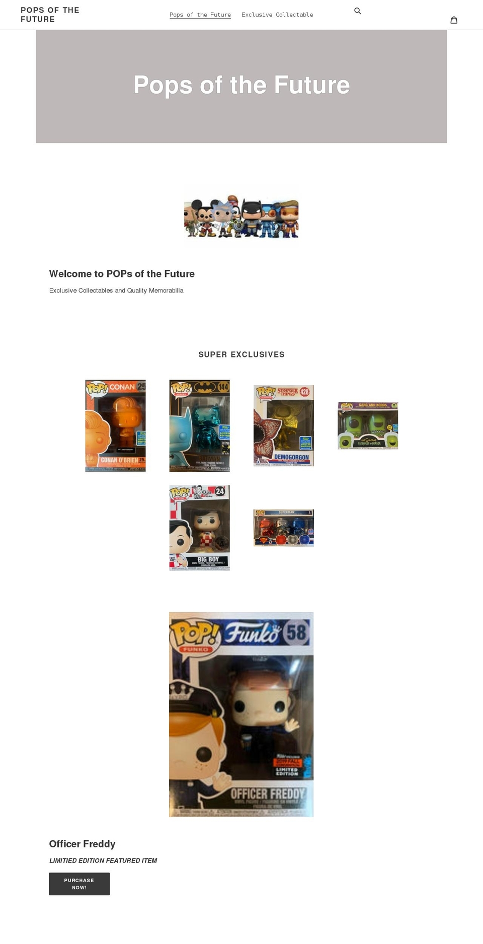 popsofthefuture.com shopify website screenshot