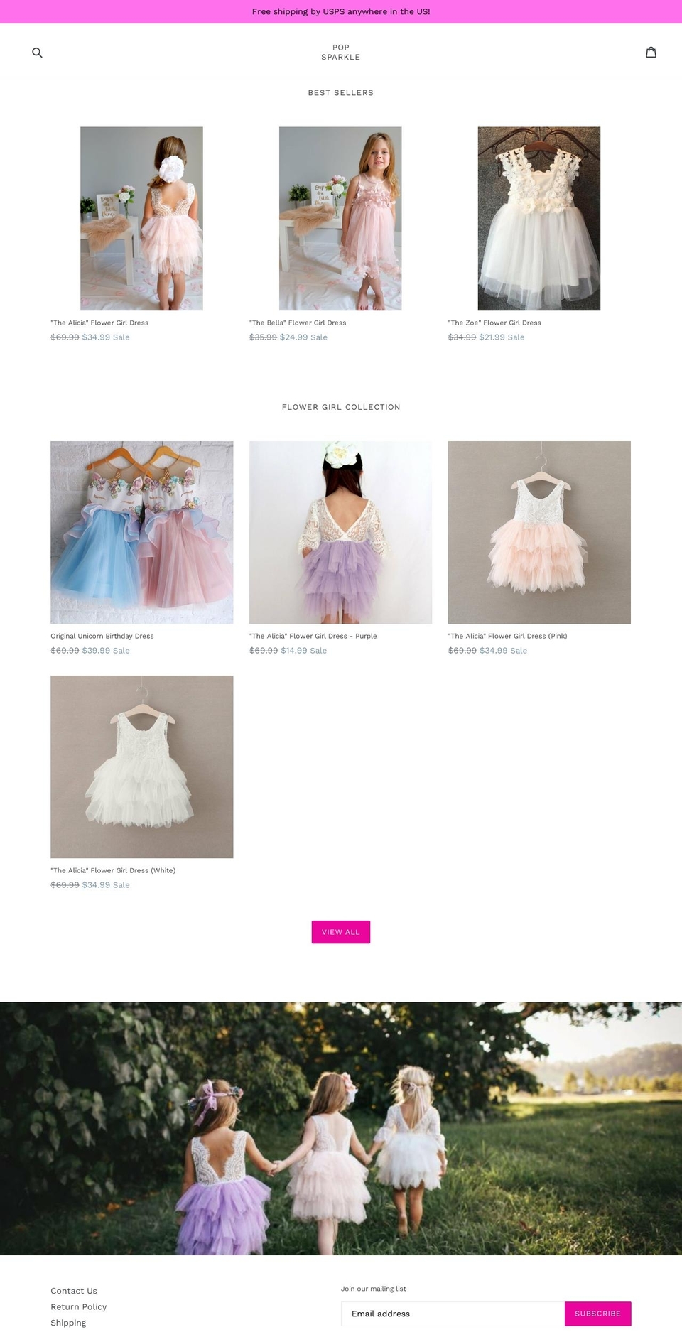 popsparkle.co shopify website screenshot