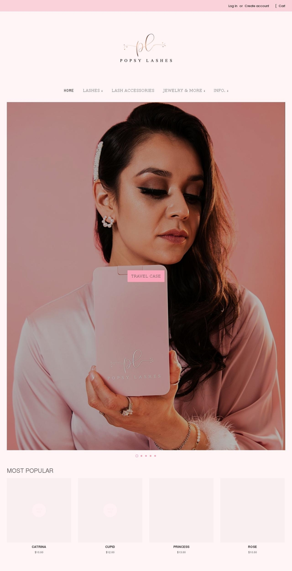 popsylashes.com shopify website screenshot