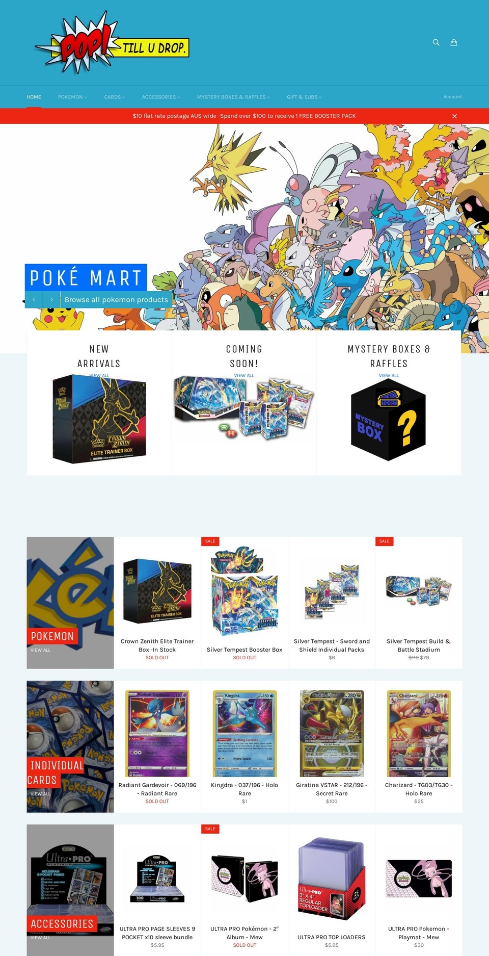 poptilludrop.com.au shopify website screenshot