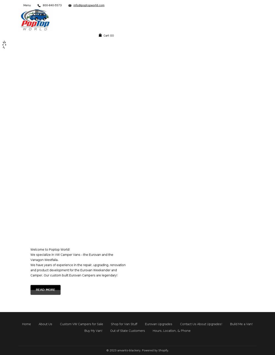 V-theme blackery Shopify theme site example poptopworld.com