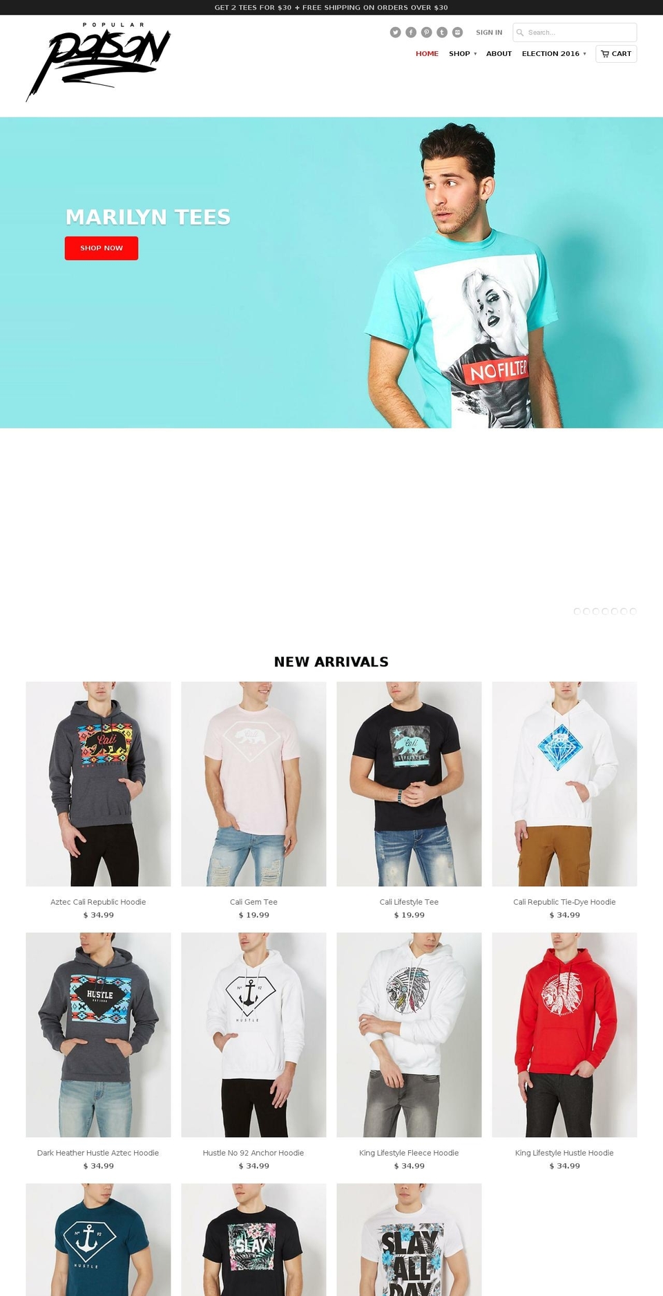 popular-poison.com shopify website screenshot