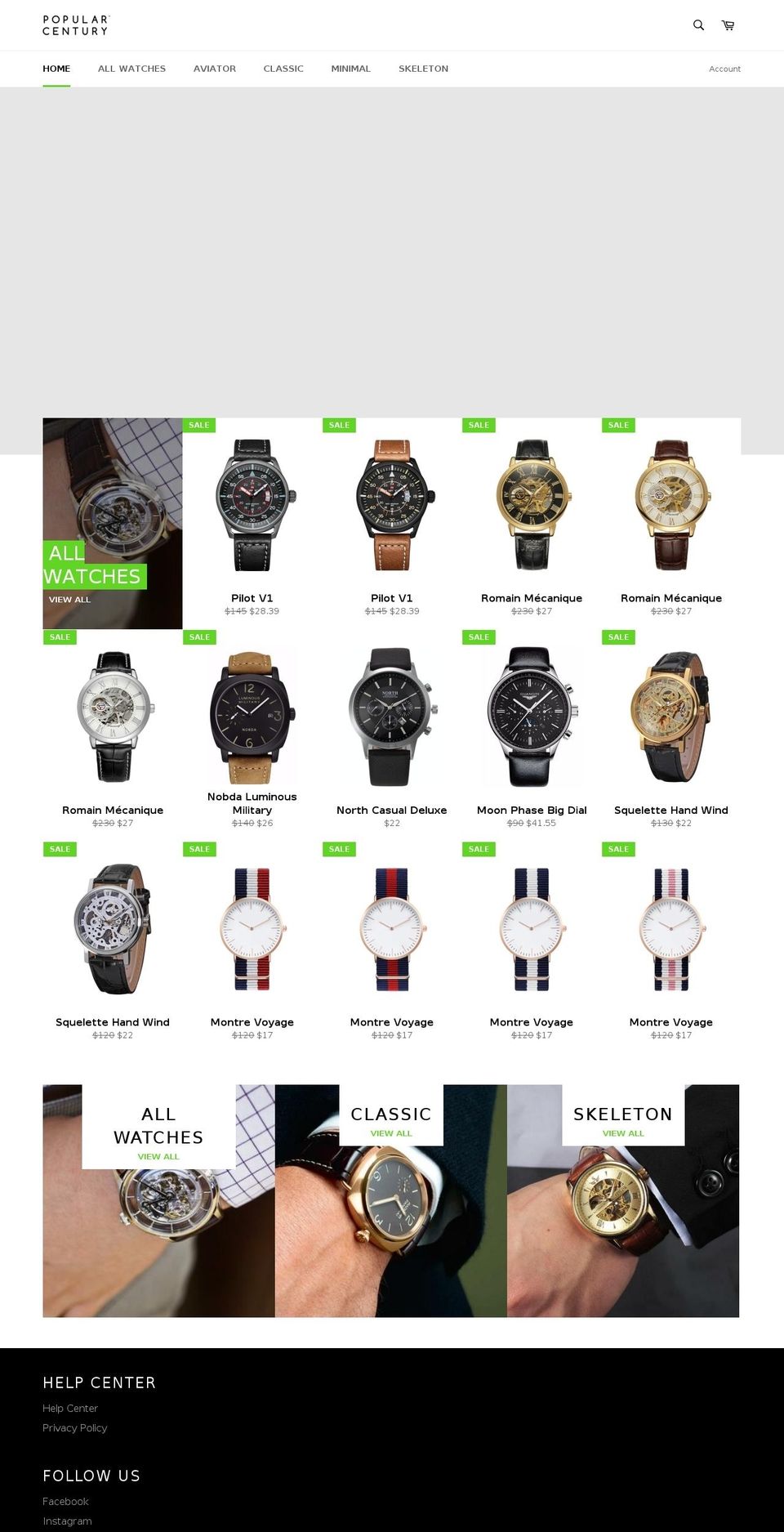 popularcentury.com shopify website screenshot
