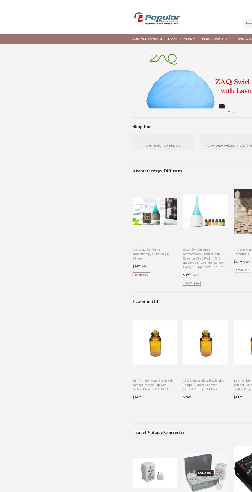 popularelectronicsstore.com shopify website screenshot