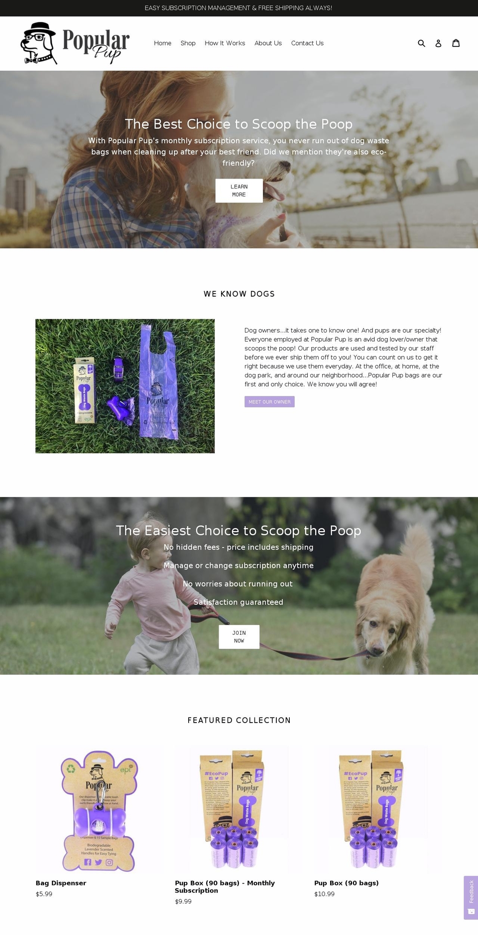 popularpup.com — Shopify storefront screenshot