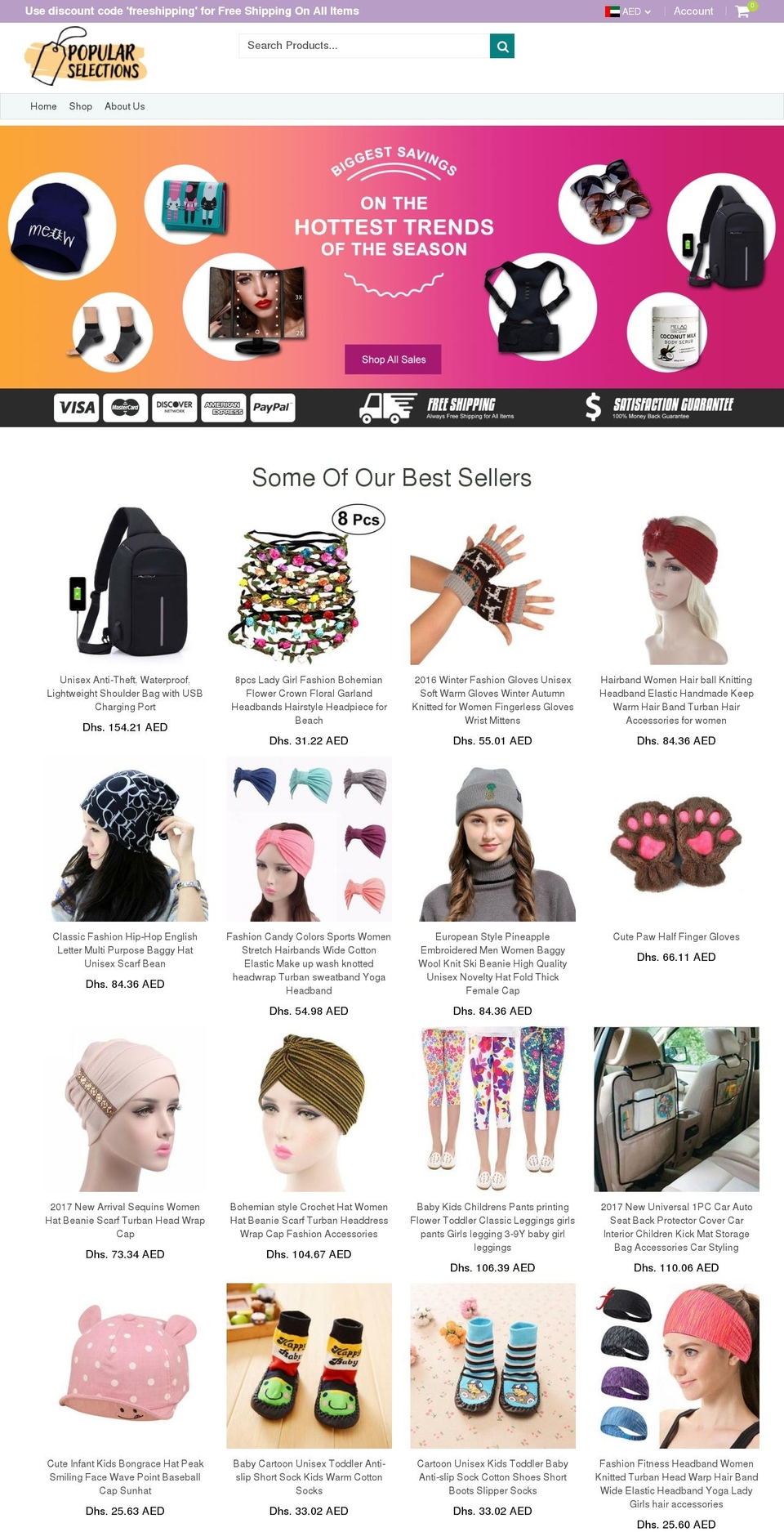 popularselections.com — Shopify storefront screenshot