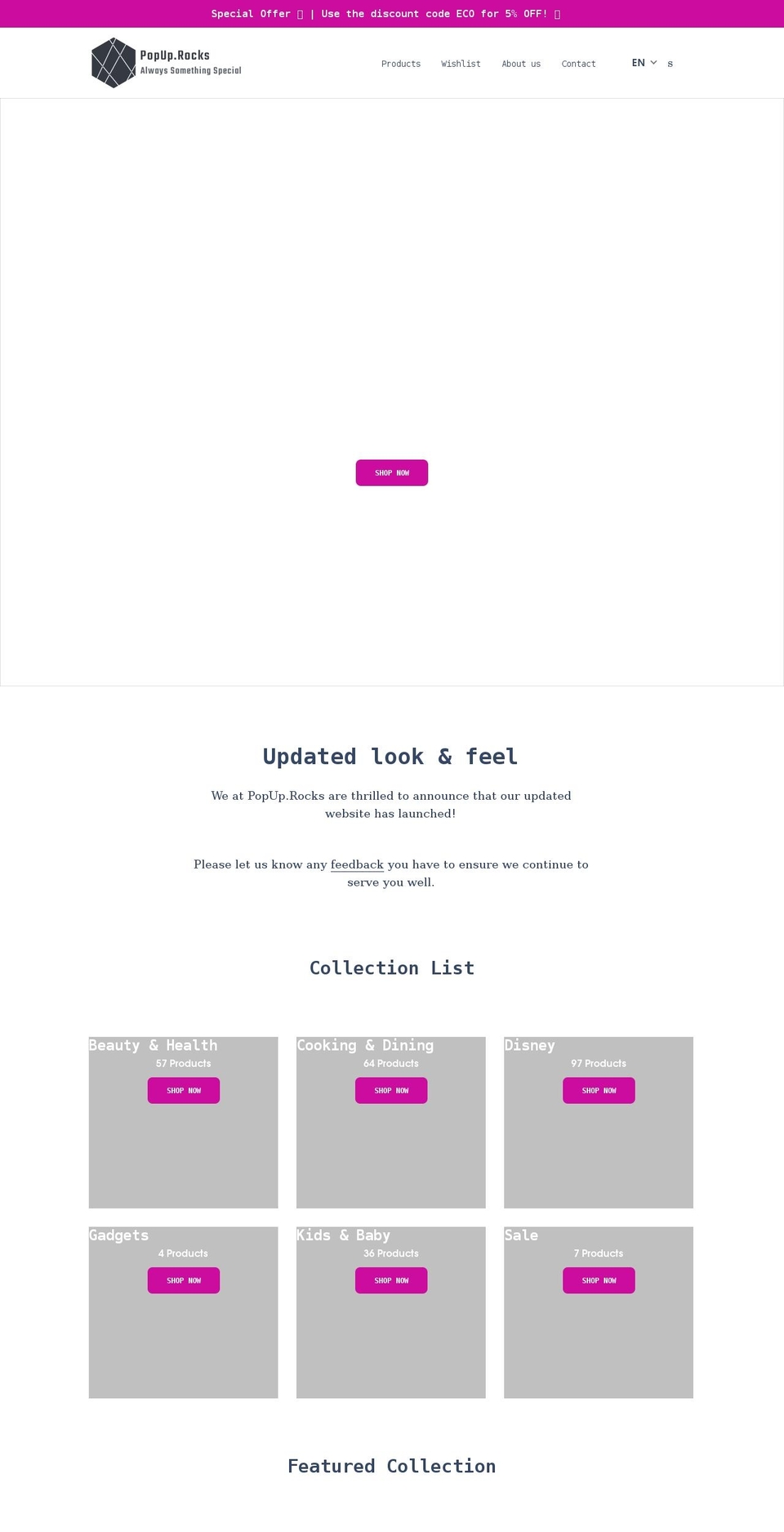 popup.rocks shopify website screenshot