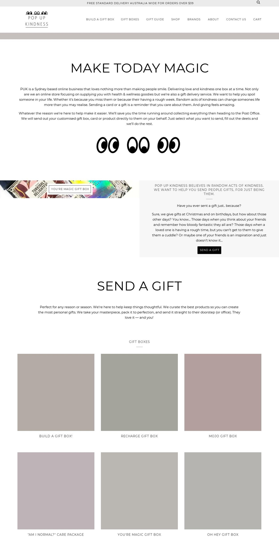 popupkindness.com.au shopify website screenshot