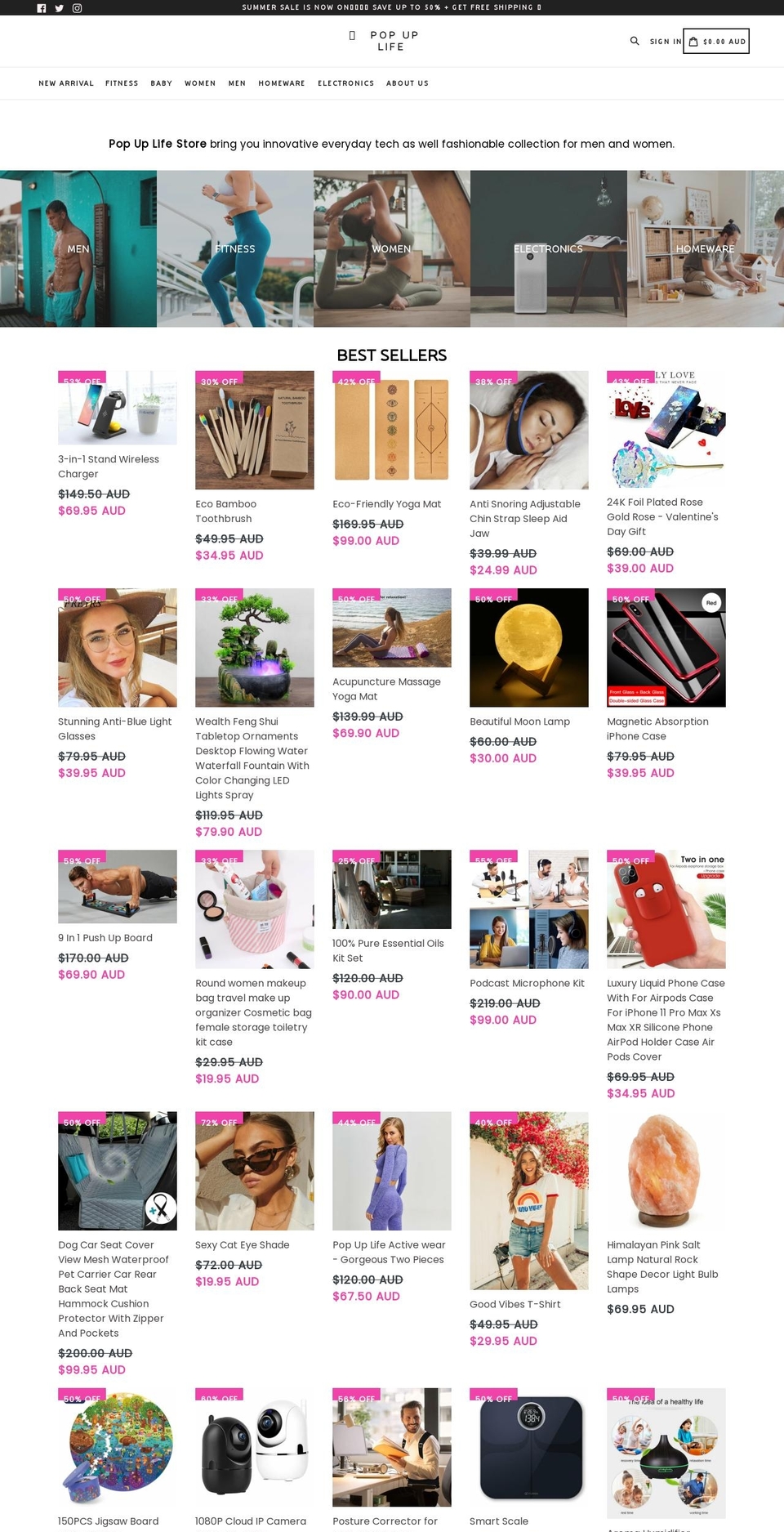 popuplifestore.com — Shopify storefront screenshot