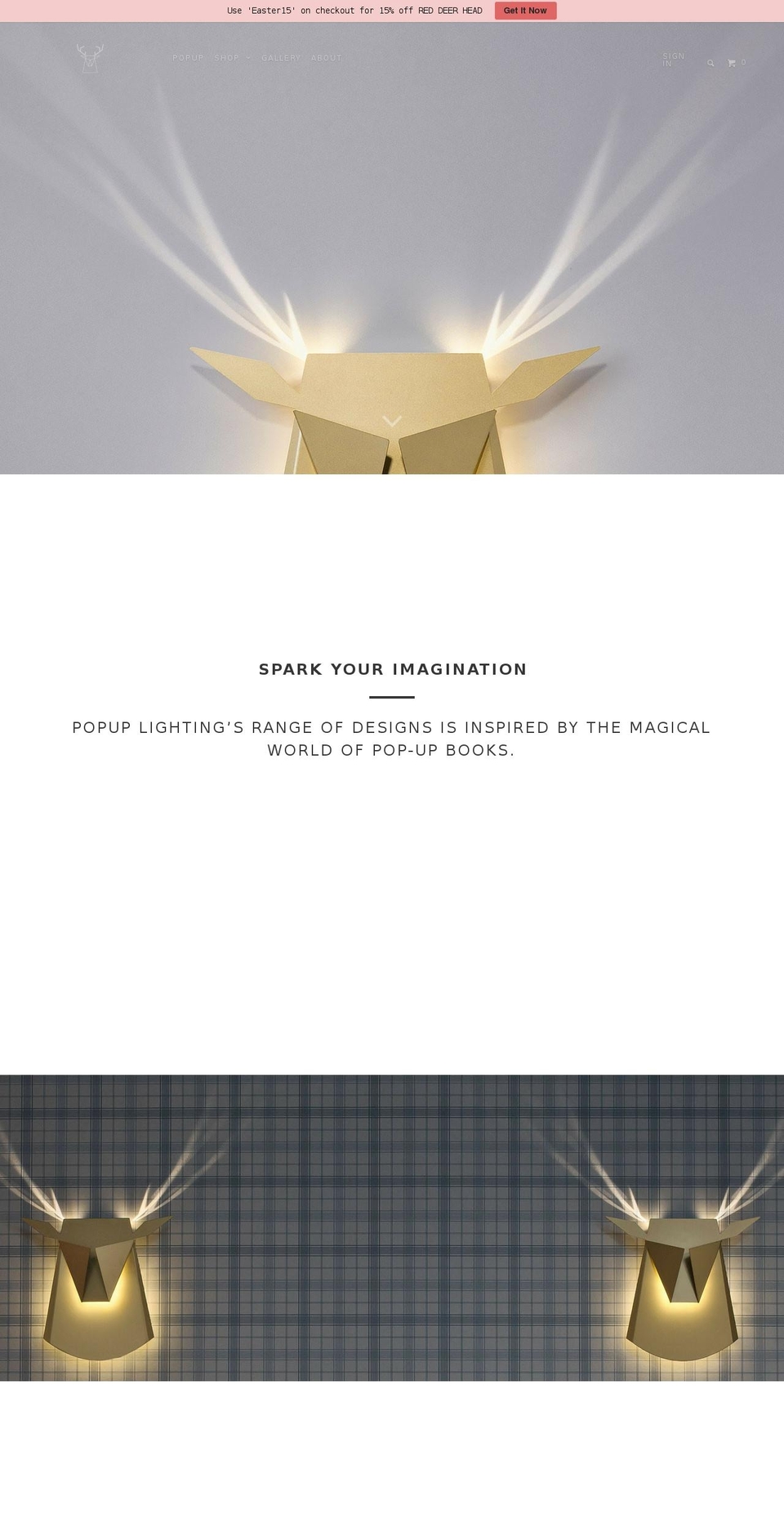 popuplighting.com shopify website screenshot