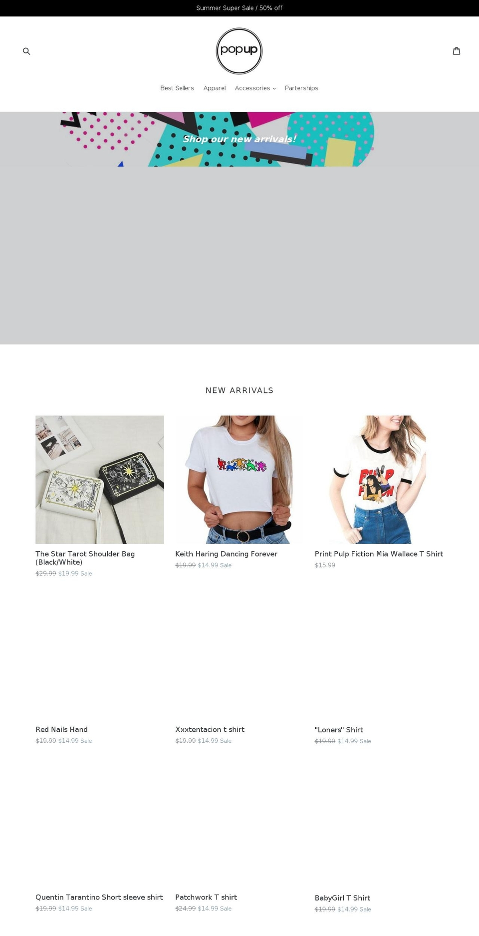 popupwear.com shopify website screenshot