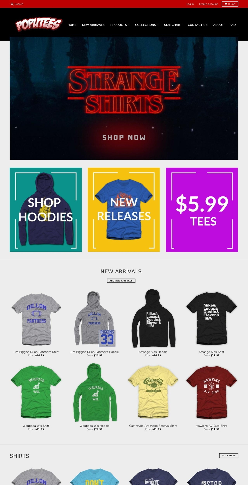 poputees.com shopify website screenshot