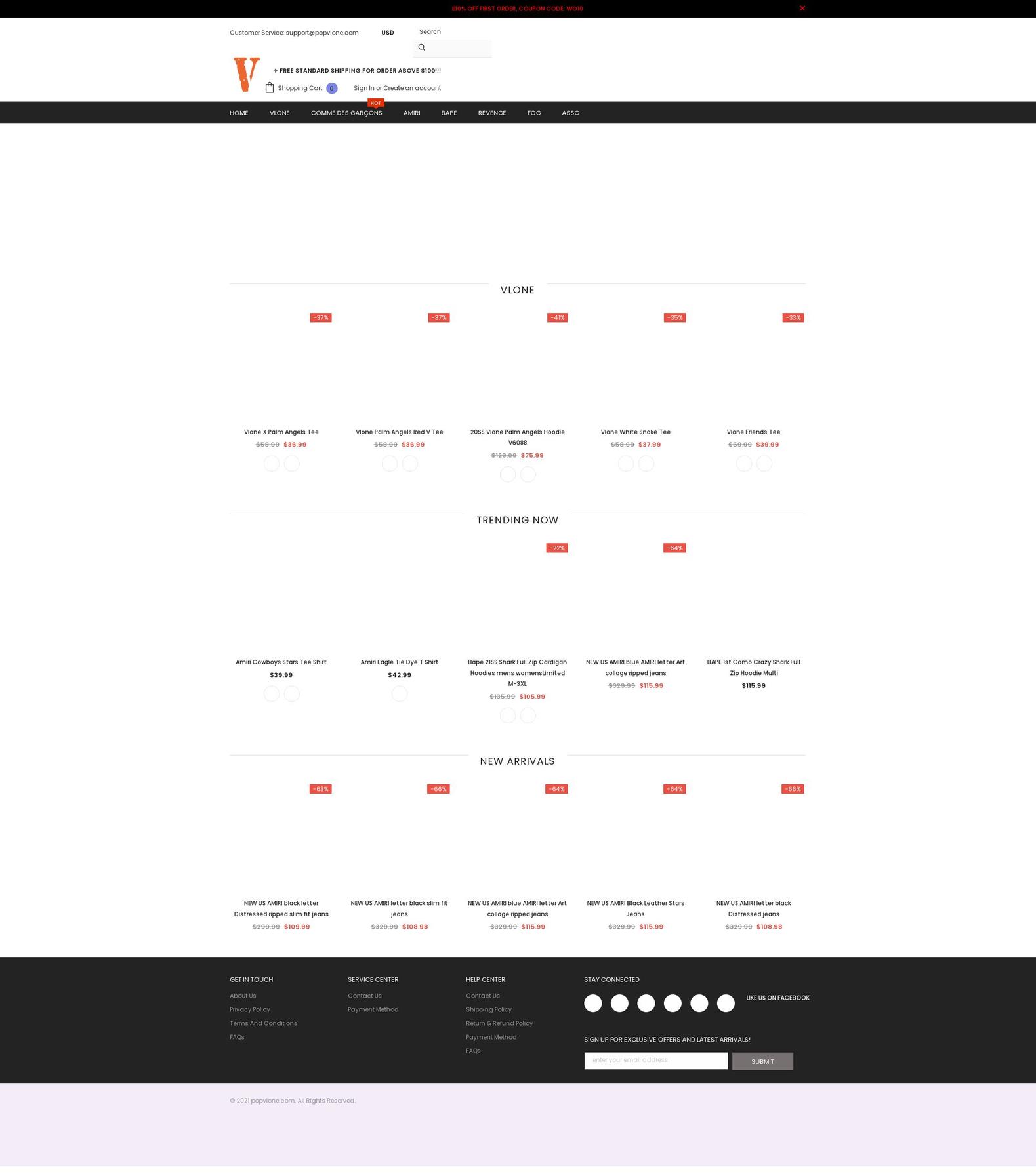popvlone.com shopify website screenshot