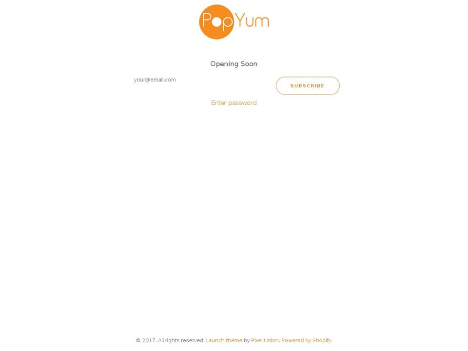 popyum.com shopify website screenshot